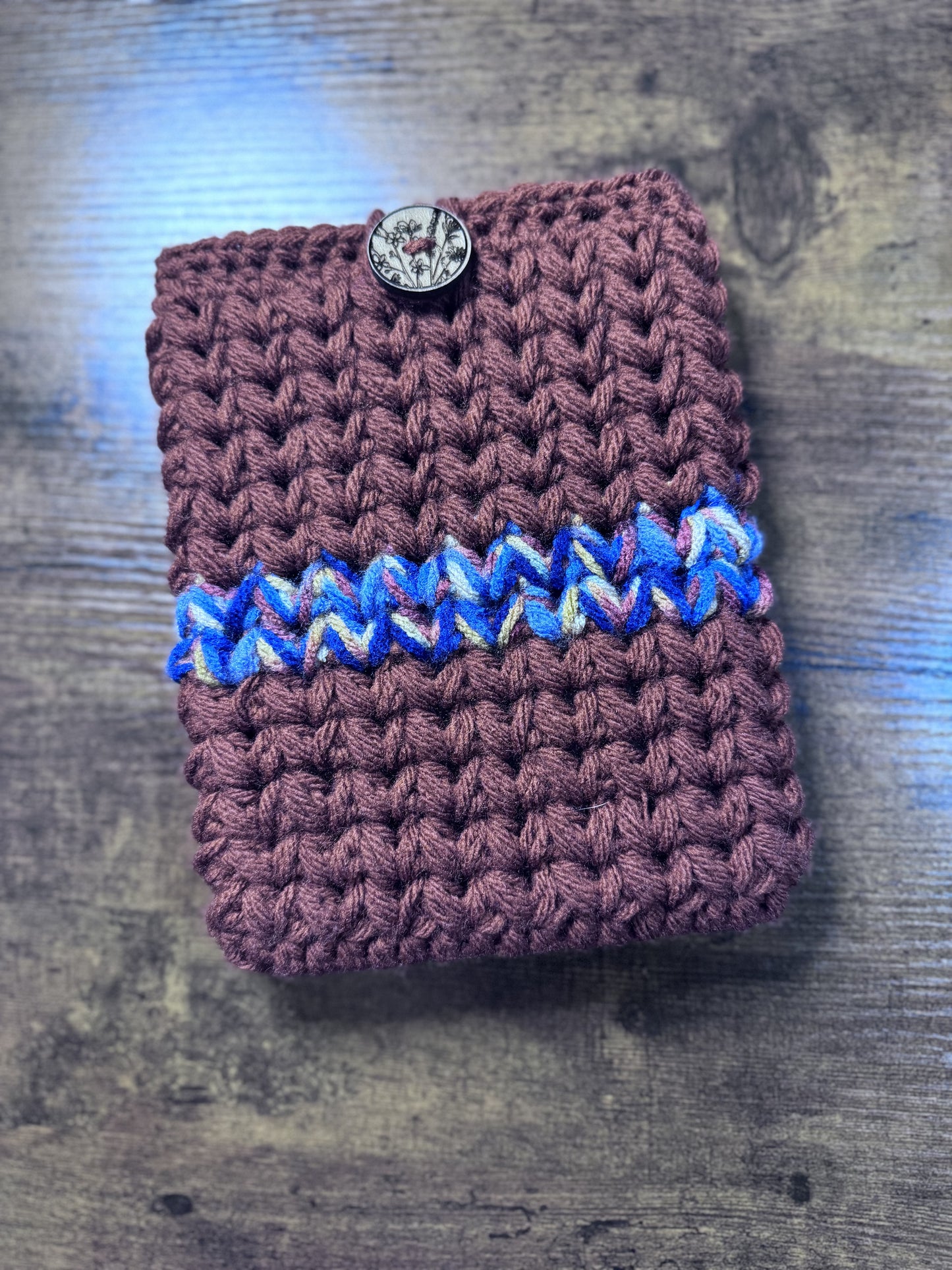 Brown/Multi Crochet Kindle Sleeve